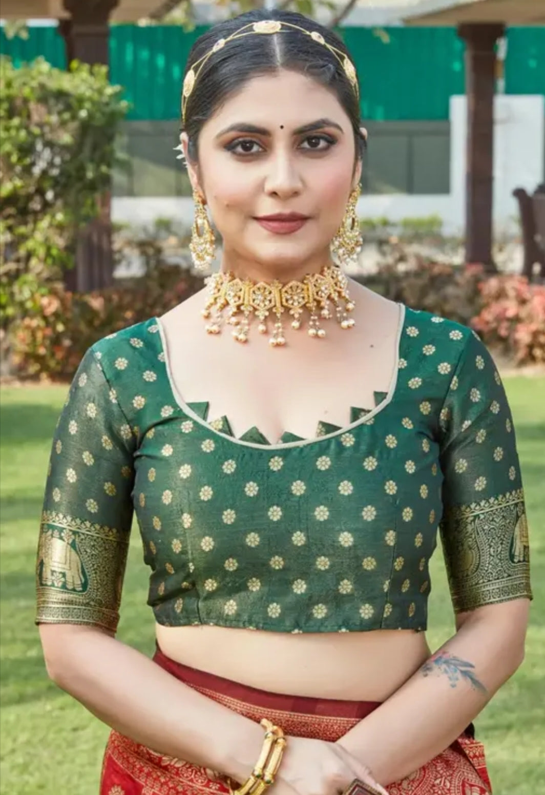 Designer Jacquard Cotton Silk Saree with Blouse - Perfect for Weddings & Festivals